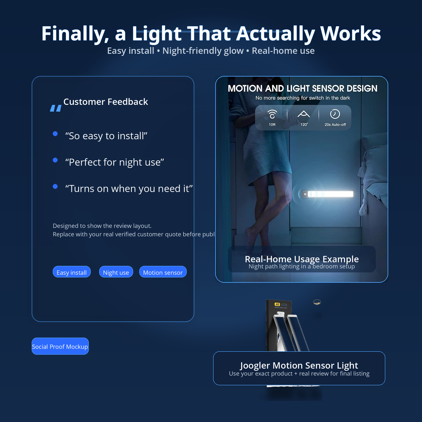 Joogler Night Sense Motion Sensor Light